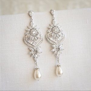 Bridal earrings bought from Etsy worn once for my wedding